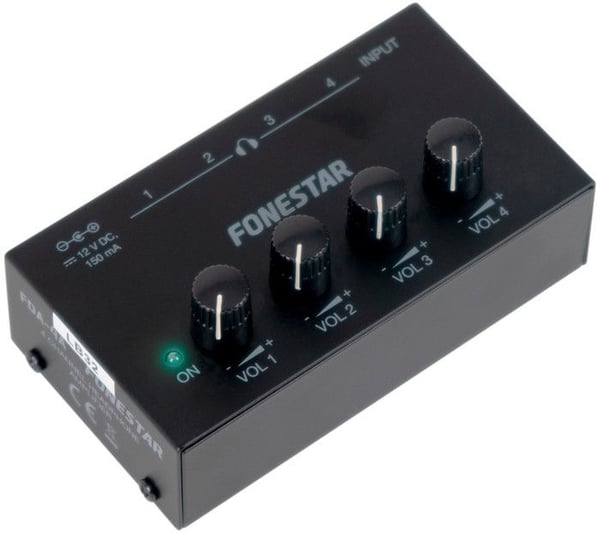 FONESTAR Hörlursförstärkare 1 ingång 4 utgångar med volymkontroll - 12V