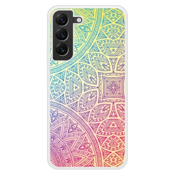 Siliconförstärkt tryckt skal kompatibelt med Samsung Galaxy S22 Plus Mandala Pastell