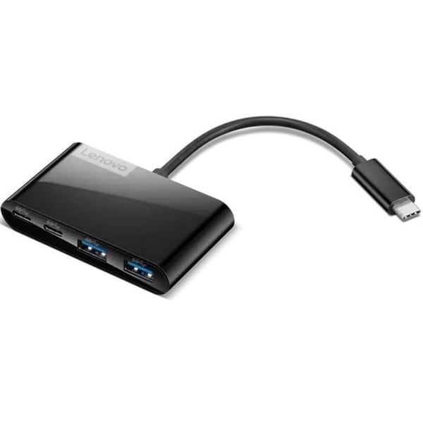 USB-C-hubb 4 portar - Lenovo - Bärbar - Kompatibel med USB-minnen