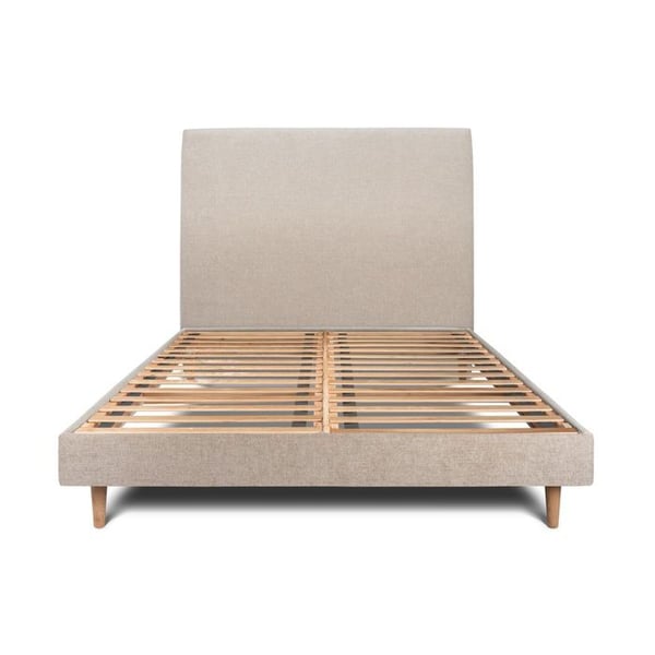 Lit 150x200cm med klädd sänggavel i tyg och sängbotten kit - Massivt trä - Modern Skandinavisk stil