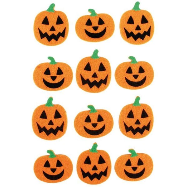MégaCréa DIY - Klistermärken pumpa filt 4 till 5 cm 12 stycken