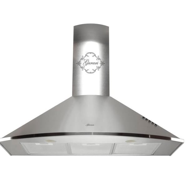 Köksfläkt 90 cm Inox Luxe tillverkad av Gurari • Väggfläkt 1000 m³/h • Utsugning & Återvinning • GCH 046 IS 9 + kolfilter