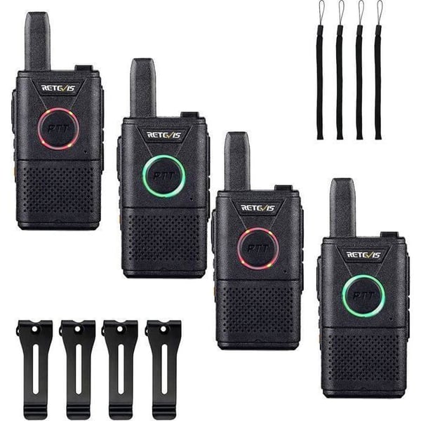 Retevis RT618 Mini Talkie Walkie Uppladdningsbar, Professionella PMR446 utan Licens Lång Räckvidd Talky, Dubbel PTT Radio för Camping