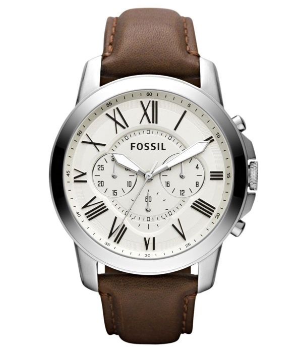 Herrklocka - FOSSIL - Grant Leather FS4735 - Brun Läder - Analog Quartz - 5 ATM