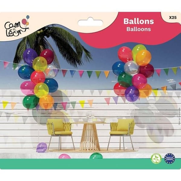 Ballong - LITEN CLOWN - Ø 30 cm - transparent - paket med 25 - klassisk