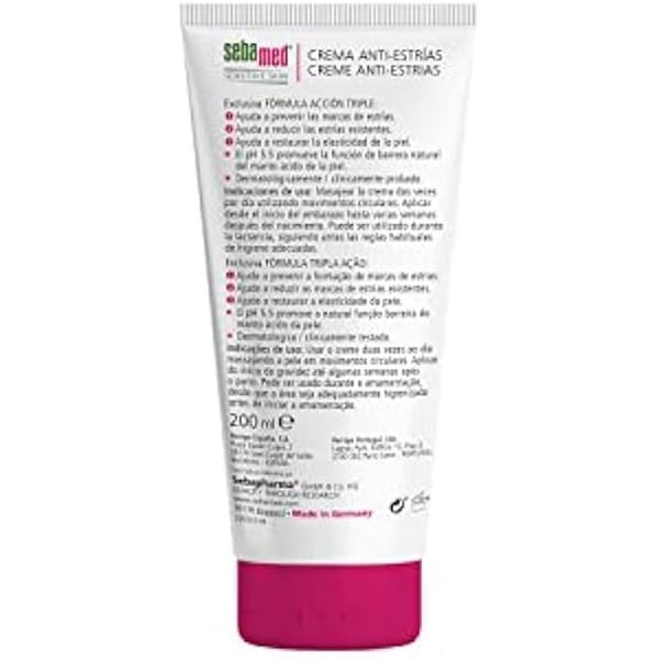 Anti-striae kräm - SEBAMED - KÄNSLIG HUD - 200 ml - Naturliga ingredienser - Optimal hydrering