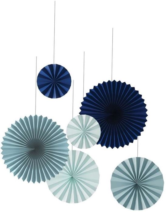 Hängande rosor - PTIT CLOWN - Paket med 6 - Blå - 40cm, 30cm, 20cm - Blandat