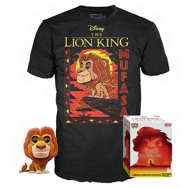 Booble Head Pop + T-shirt - Funko - Disney - Mufasa - Storlek XL - Specialutgåva