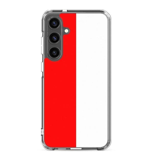 Mobilskal – Indonesiens flagga – Kompatibel med Samsung Galaxy S24 Ultra – Mjukt fodral – Stöttålig och stötabsorberande – Pixelforma