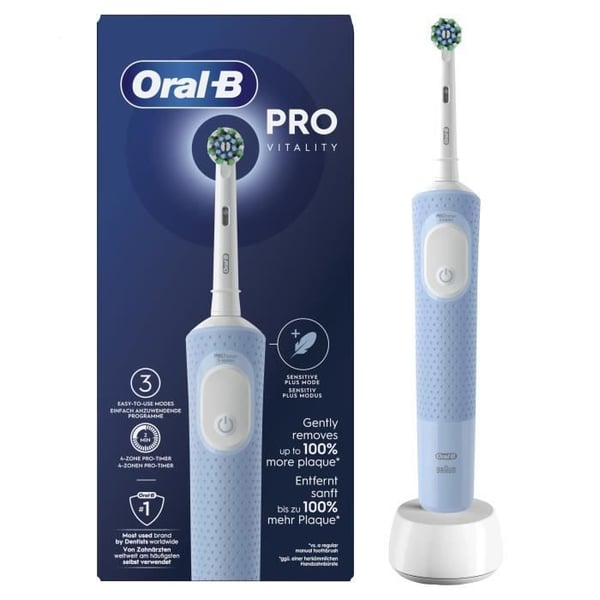 ORAL-B Vitality Pro elektrisk tandborste - Blå - 3 borstlägen - Borsthuvud ingår