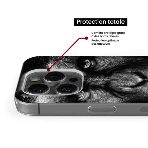 Tryckt silikonfodral som är kompatibelt med Apple iPhone 15 Pro Monkey