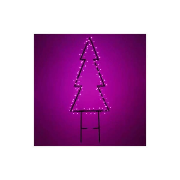 Lysende juletræ til plantning H140cm 140 LED RGB 48 effekter Wonder fjernbetjening Lotti