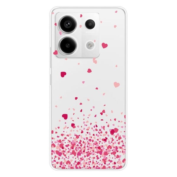 Siliconskal - Kompatibel med Xiaomi Redmi Note 13 Pro 5G - design med rosa hjärtkonfetti