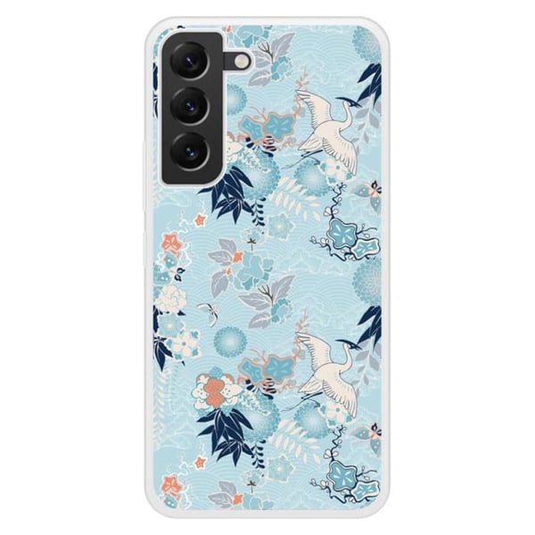 Coque i förstärkt silikon med tryck kompatibel med Samsung Galaxy S22 Plus Kimono