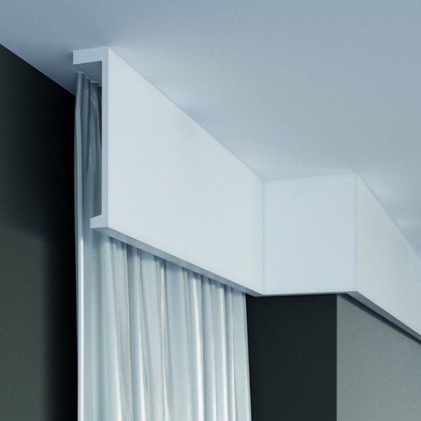 PROVISTON Belysningsprofil Indirekt belysning Takprofil 110 x 40 x 2000 mm Polyuretan Stuckprofil Stötresistent