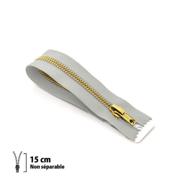Häftig dragkedja Z14 - mässing icke separerbar 6mm - 15 cm - 7114432015