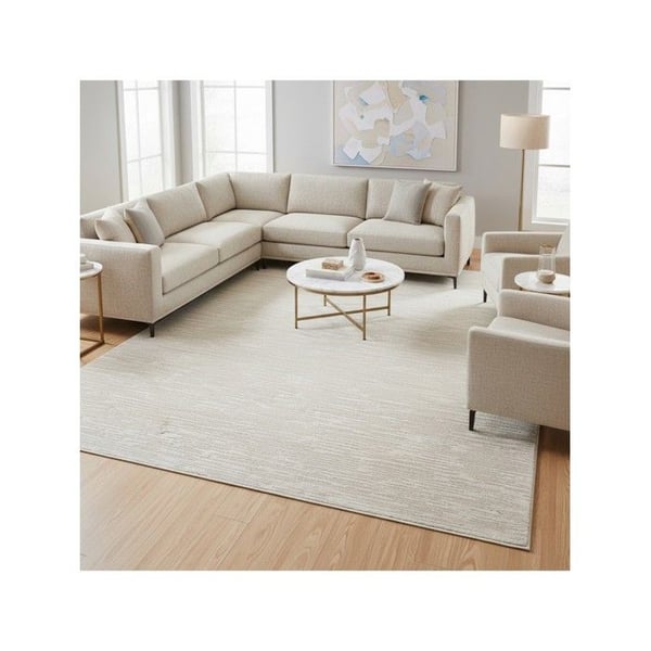 Modern enfärgad texturerad krämfärgad mjuk sammetmatta 12 mm elegant minimalistisk salong (Dimension: 120x170 cm - Färg: Kräm)