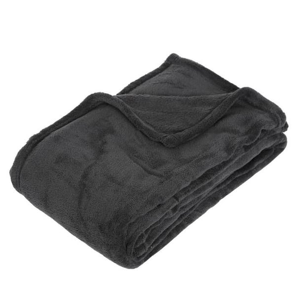 Grått mikrofiberpläd 125x150cm - Atmosphera Inredningsdesigner