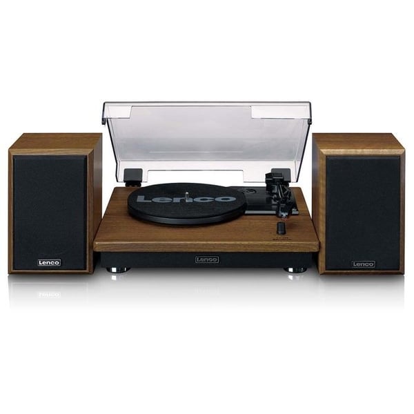 Platina Vinyl - Lenco - Två externa högtalare - LS-100WD - Trä