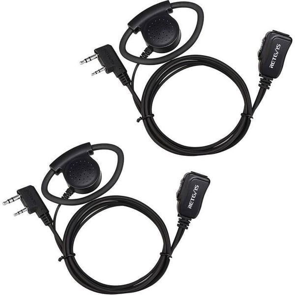 Retevis EEK012 justerbart D-format headset med PTT-mikrofon kompatibel med Kenwood tvåvägsradio BAOFENG UV5R