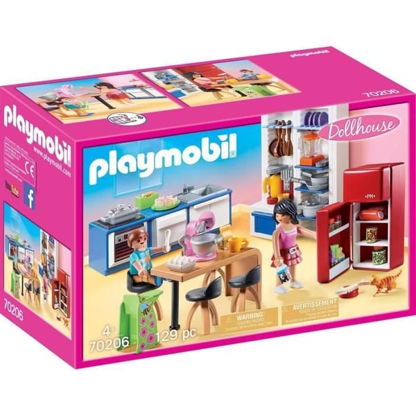 PLAYMOBIL 70206 Familjekök, dockskåp La Maison Traditionnelle, 129 stycken, från 4 år