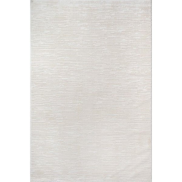 Modern enfärgad texturerad krämfärgad mjuk sammetmatta 12 mm elegant minimalistisk salong (Dimension: 120x170 cm - Färg: Kräm)