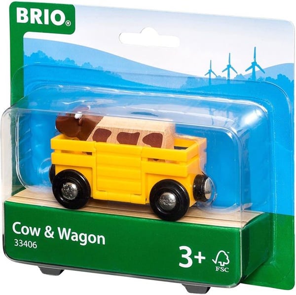 Transportvogn til kvæg til træbane - BRIO WORLD - Magnetisk tilbehør - Kompatibel med BRIO World