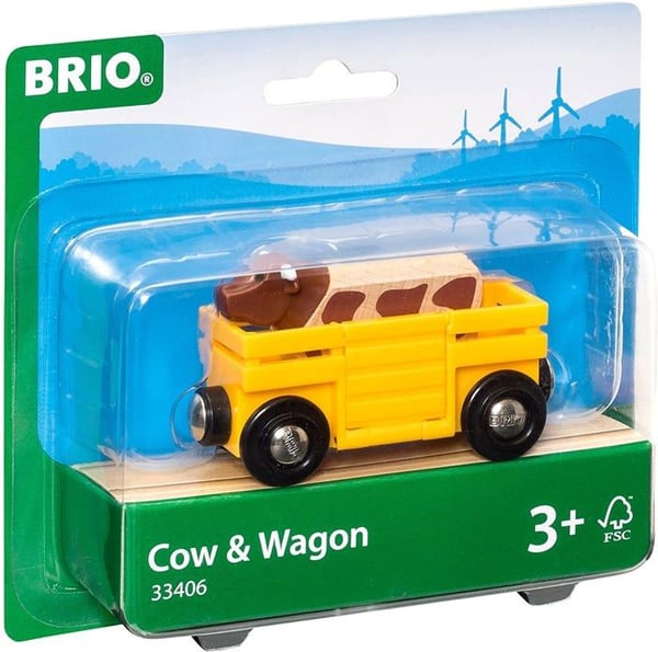 Transportvogn til kvæg til træbane - BRIO WORLD - Magnetisk tilbehør - Kompatibel med BRIO World