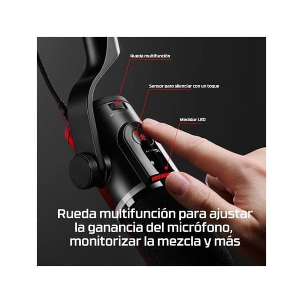 HyperX FlipCast USB/XLR dynamisk mikrofon med svart armpod.