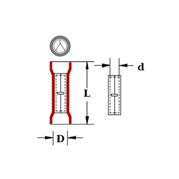 Anslutningar - ELECTRO DH - 10.930/1.7/R - 1,7 mm - Röd färg - Förpackning med 100 st