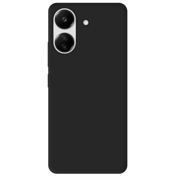 Vanligt mattsvart silikonfodral som är kompatibelt med Xiaomi Redmi 13C 4G