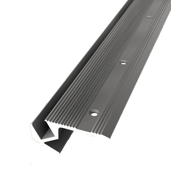 LED-trappnosprofil 23,5 x 23,5 x 2500 mm Aluminiumbisatsprofil med ribbor olika s Küberit