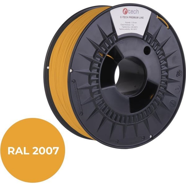 Filament PLA - C-TECH - Luminescerende Orange Lys RAL2007 - 1,75 mm - 1 kg - FDM