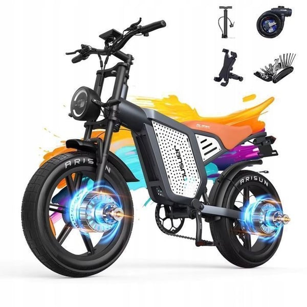 Elcykel - JANSNO - X60G - 1500W - Batteri 48V 23Ah - 55KM rækkevidde - Max hastighed 56 km/h