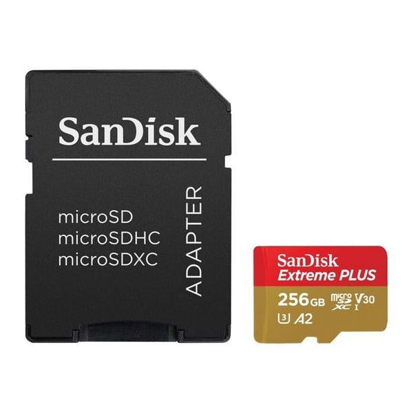 SanDisk 256 GB Micro SD Extreme Plus microSDXC-minneskort - 0619659189068
