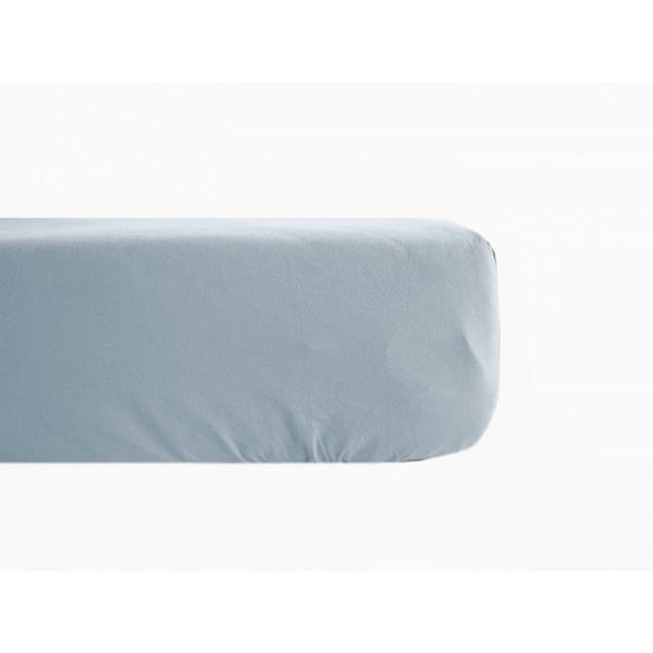 Drap housse percale av 100 % kammad bomull med långa fibrer 80 trådar/cm² med ett fodral på 35 cm Vent du sud - Glacier - 140 x 190 cm fodral av