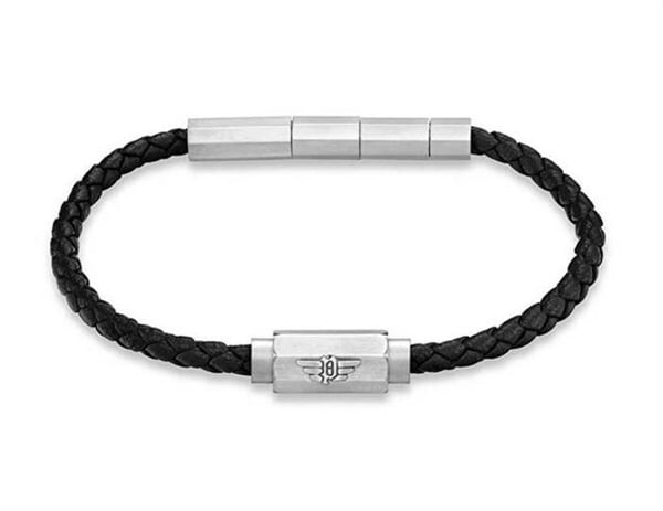 Armband - POLICE - Bolt PEAGB0035101 - Svart läder - Matt stål - 19 cm