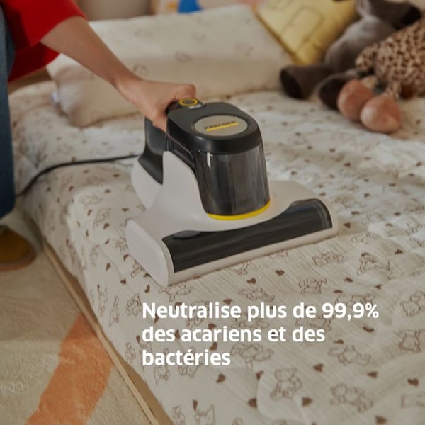 Sängdammsugare mot kvalster KARCHER VCH 4 - UV-ljus - dödar kvalster och allergener - effektiv på alla textilier