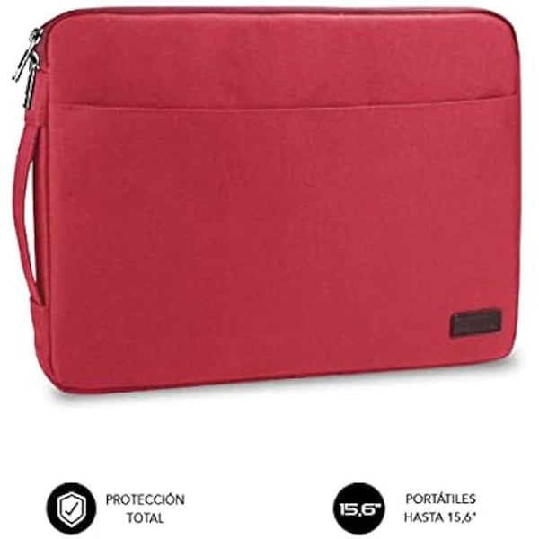 Laptopfodral - SUBBLIM - Urban Laptop Sleeve - 15,6 tum - Röd - Hållbart material
