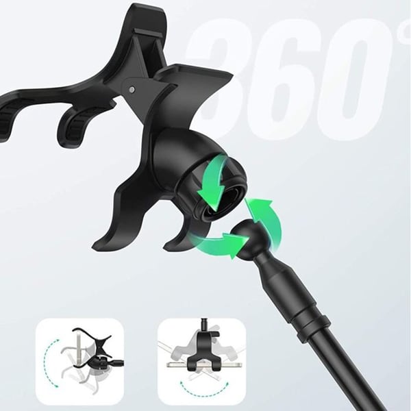 Telefonstøtte - UGREEN - Justerbar gåsehalefod - 360° kugleled - Kompatibel med 4-7,2 tommer - Sort