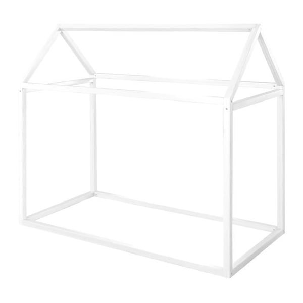 Lit Cabane 70 x 140 cm för Barn ROBA - Certifierad FSC-bambu - Montessori-säng på golvet för Kille och Tjej - Vit lackat trä