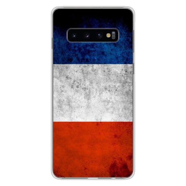 1001Coques - Silikonfodral kompatibelt med Samsung Galaxy S10 Plus - Mönster franska flaggan - Originaldesign tryckt i Frankrike