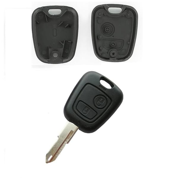 Nyckelskal lämplig för Peugeot 106, Peugeot 206, Citroën C1, Citroën C2, Citroën C3, Citroën C4 eller Citroën C5 KEYSCAR PC2TL
