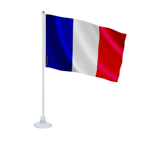 Mini Franska Flagga – Sugpropp – 14 x 21 cm – För Slät Yta – Polyester – 1 styck – Pixelforma