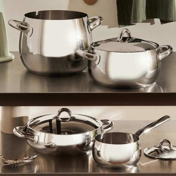 ALESSI Set med Kastruller och Grytor 7 delar