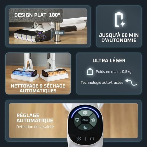 Rowenta X-Clean 10, Langaton imuri, 60min, Puhdistaa yhdellä kertaa GZ7035WO