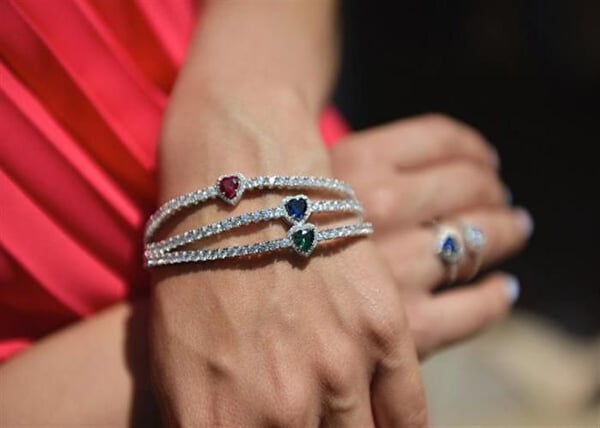 Armband - Morellato - SAVB13 - Sterling silver - Glittrande hjärta - Klara kristaller