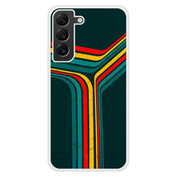 Coque i förstärkt silikon med tryck, kompatibel med Samsung Galaxy S22 Plus Retro linjer.