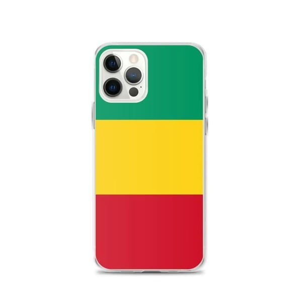 Mobilskal – Guineas flagga – Kompatibel med iPhone 12 Pro – Flexibelt fodral – Stötsäkert och slitstarkt - Silikon - Pixelforma