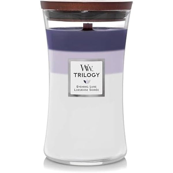 Doftljus - WOODWICK - Trilogy Evening Luxe - 18 cm - Lila - Glas